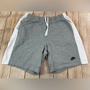 Mens Nike Grey White Cotton Athletic Sweat Shorts Size XL